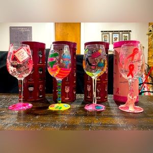 Lolita Hand Painted Wine Glasses w/recipe